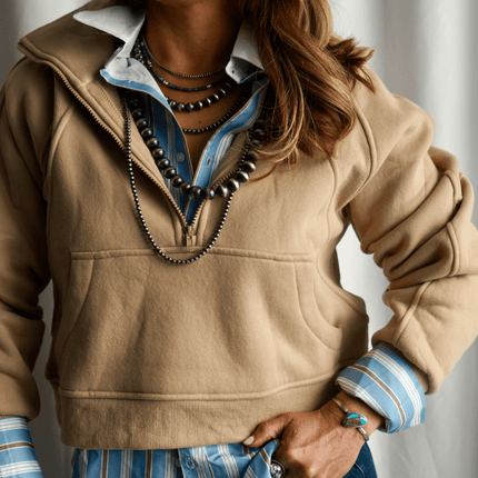 The Dove Funnel Neck Half Zip