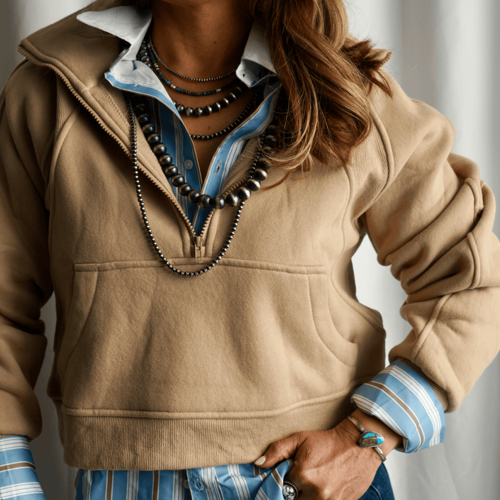 The Dove Funnel Neck Half Zip