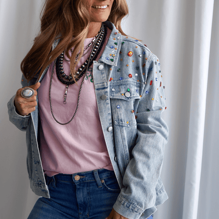 The Gibson Bejeweled Denim Jacket