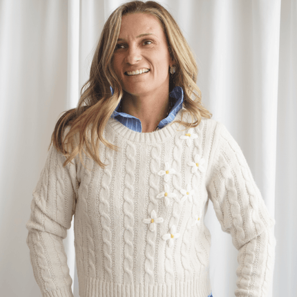 The Lulu Embroidered Daisy Sweater