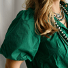 The Raven Puff Sleeve Crochet Button Up
