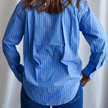 The Lola Oversized Shirt in French Blue Stripe