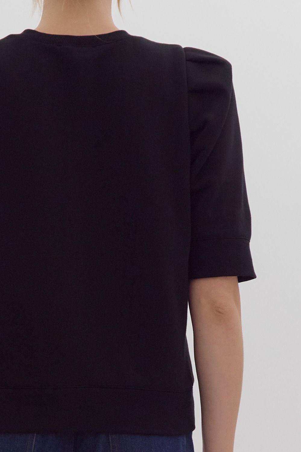 The Brennan Solid Short Sleeve with Puff Sleeves