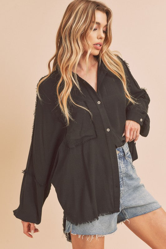 The Delilah Lighweight Button Down Shacket