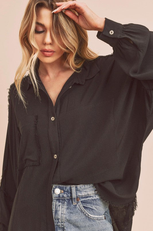 The Delilah Lighweight Button Down Shacket