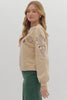 The Gannon Long Sleeve Sweater with Floral Embriodery