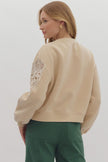 The Gannon Long Sleeve Sweater with Floral Embriodery