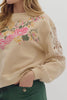 The Gannon Long Sleeve Sweater with Floral Embriodery