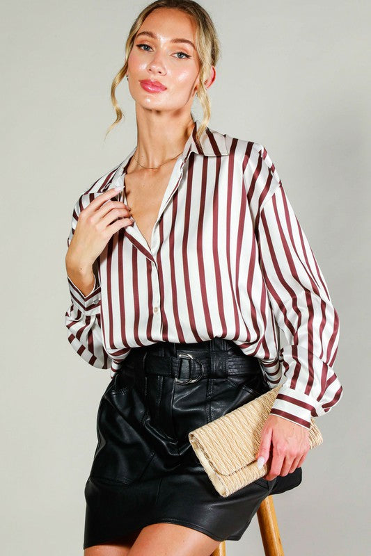 The Willie Stripe Button Down Blouse