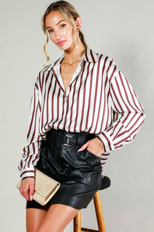 The Willie Stripe Button Down Blouse