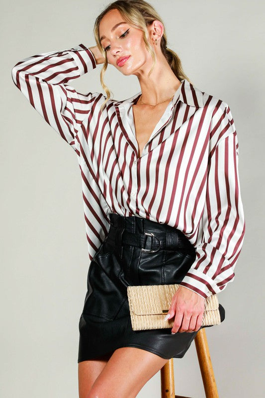 The Willie Stripe Button Down Blouse