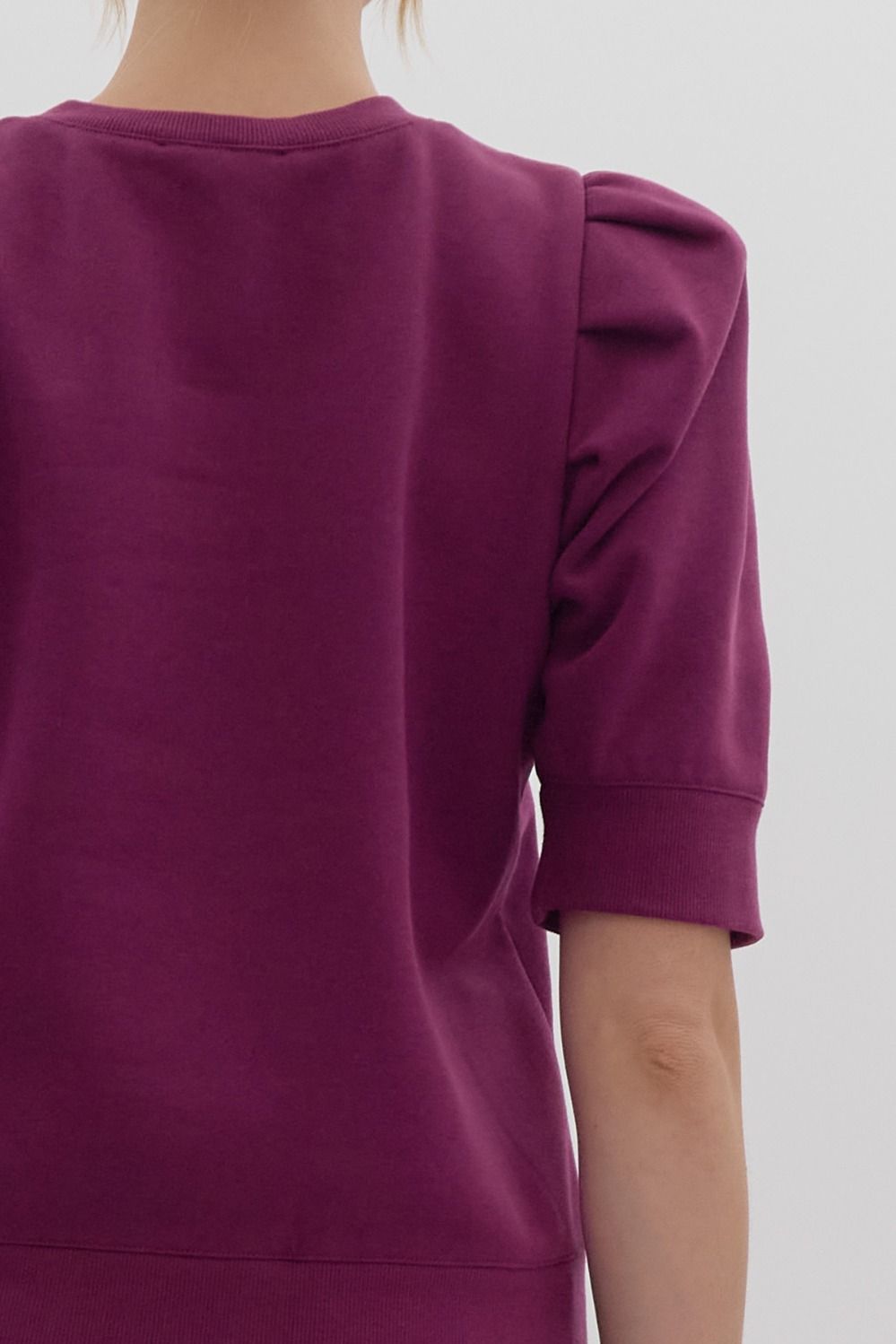 The Brennan Solid Short Sleeve with Puff Sleeves