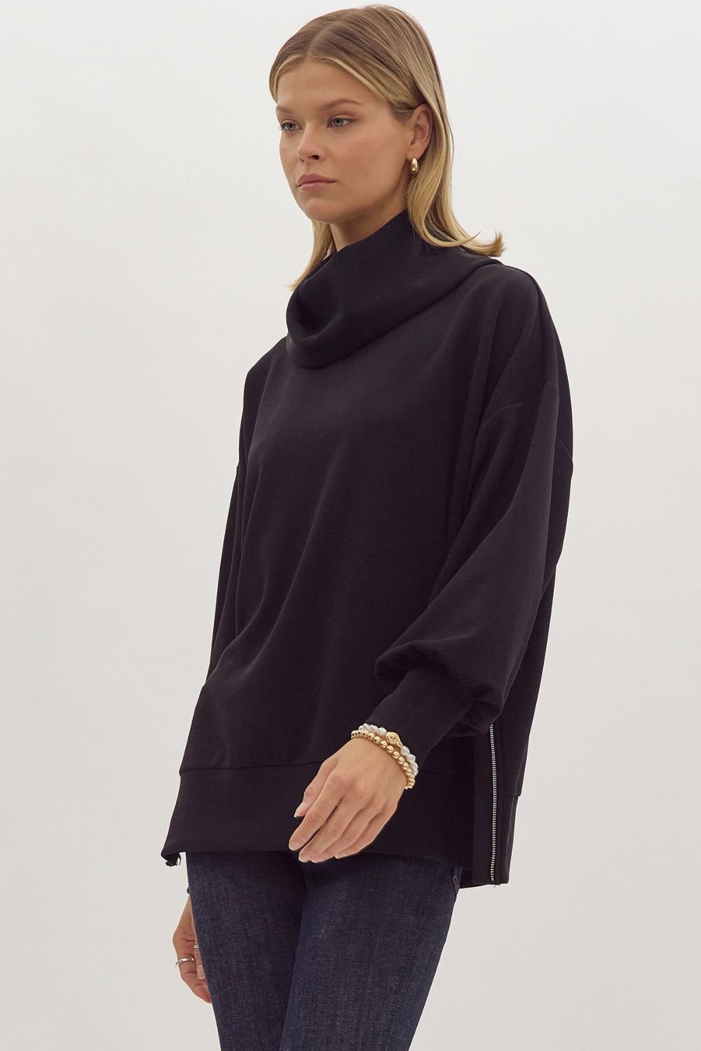 The Sloane Split Turtleneck Pullover