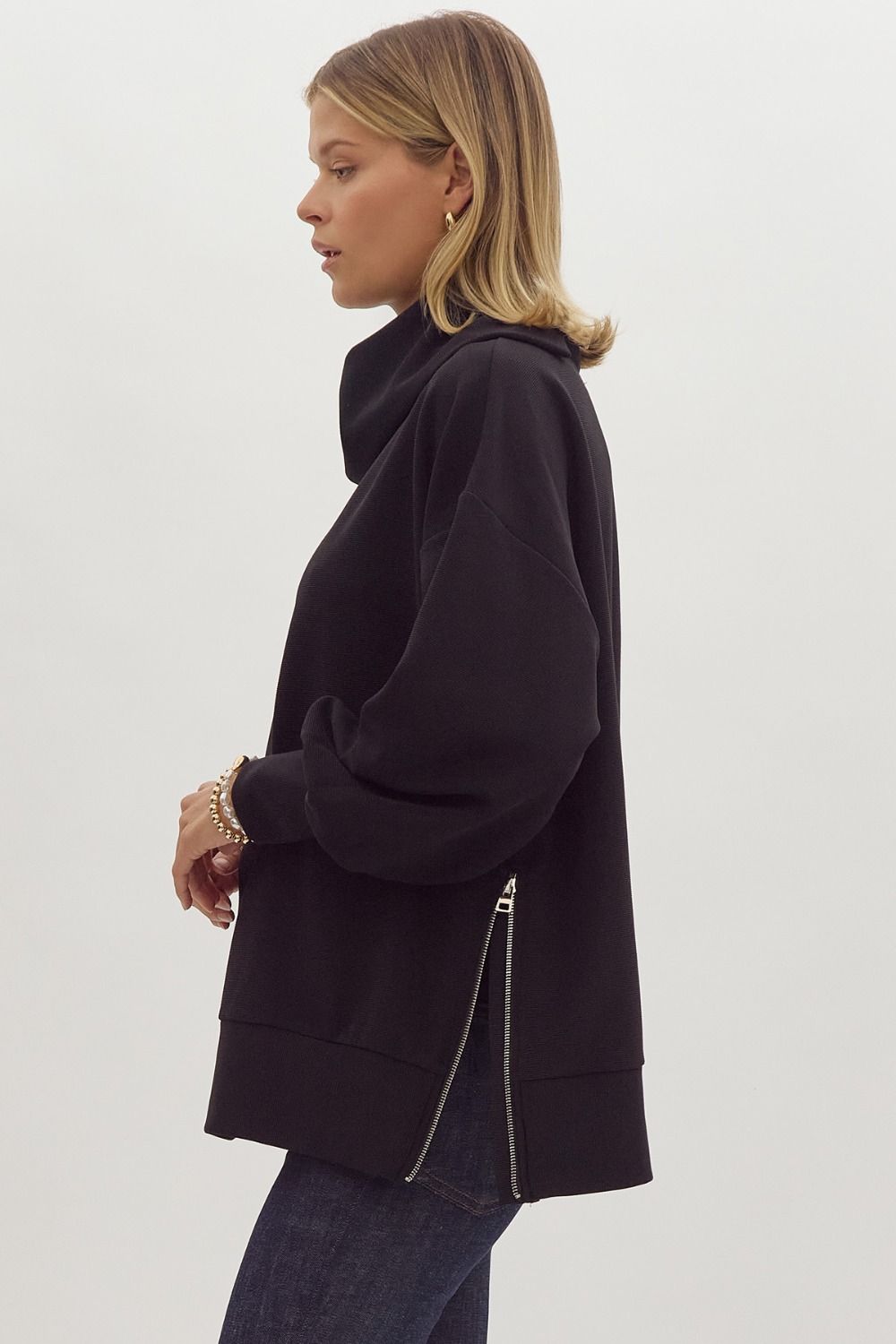 The Sloane Split Turtleneck Pullover