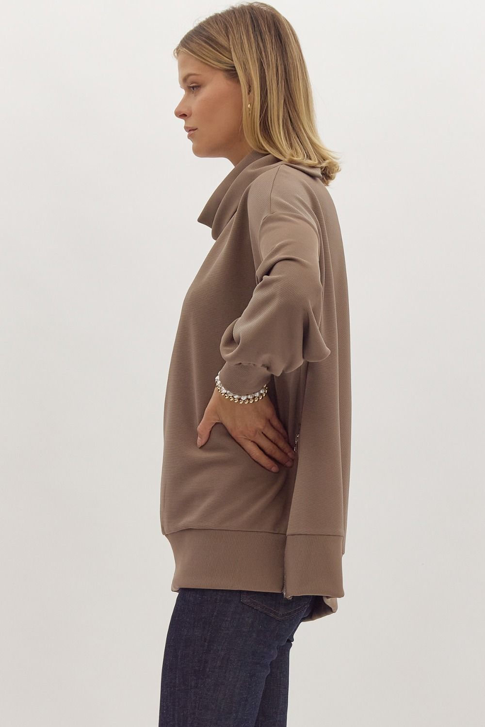 The Sloane Split Turtleneck Pullover