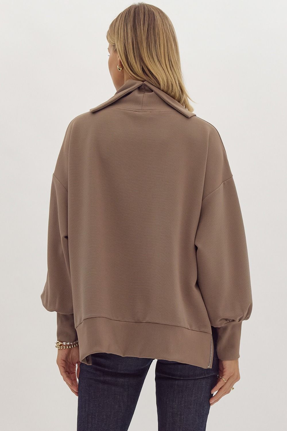 The Sloane Split Turtleneck Pullover