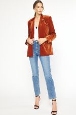 Vivenne-Rust Velvet Blazer