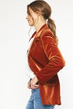 Vivenne-Rust Velvet Blazer