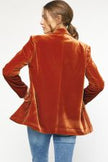 Vivenne-Rust Velvet Blazer