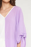 The Rye Color Block V-Neck Rouged Sleeve