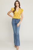 The Trip Floral Smocked Flutter Sleeve