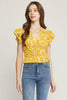 The Trip Floral Smocked Flutter Sleeve
