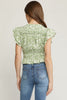 The Trip Floral Smocked Flutter Sleeve