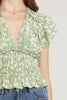 The Trip Floral Smocked Flutter Sleeve