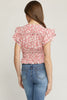 The Trip Floral Smocked Flutter Sleeve