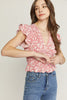 The Trip Floral Smocked Flutter Sleeve