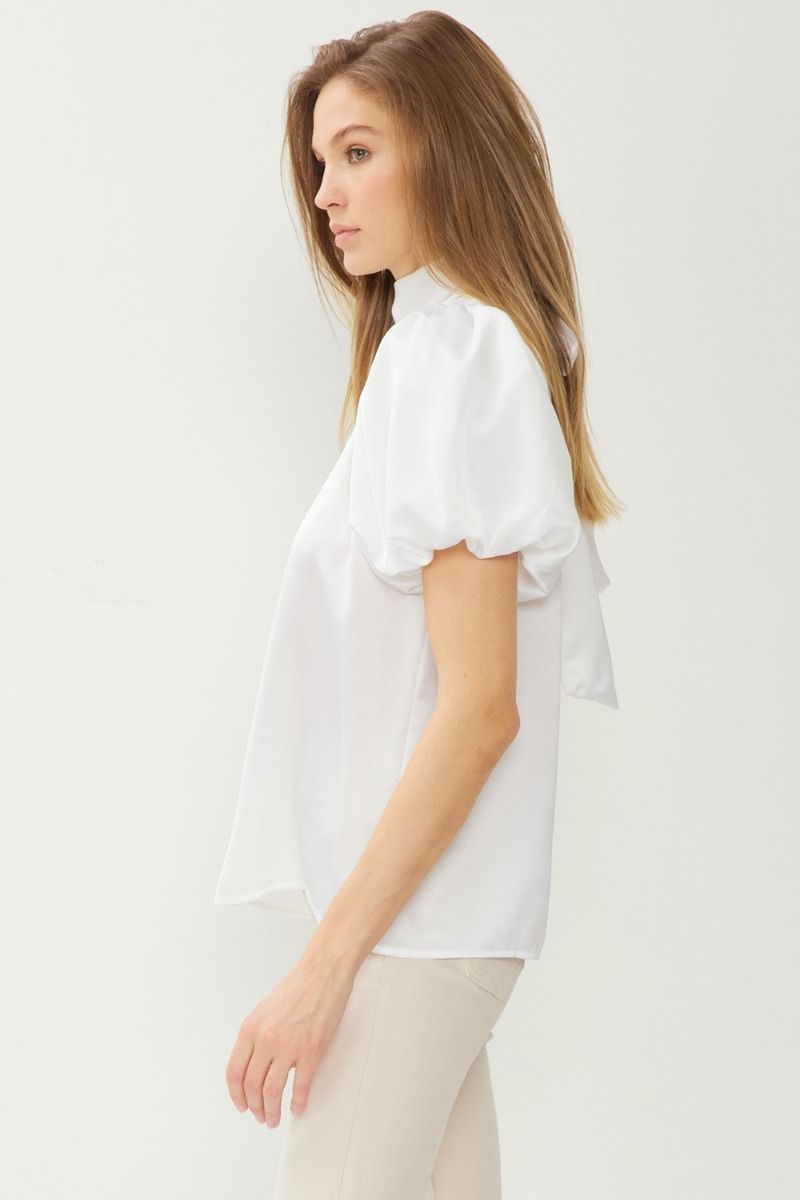 The Nylan Balloon Sleeve High Neck Top