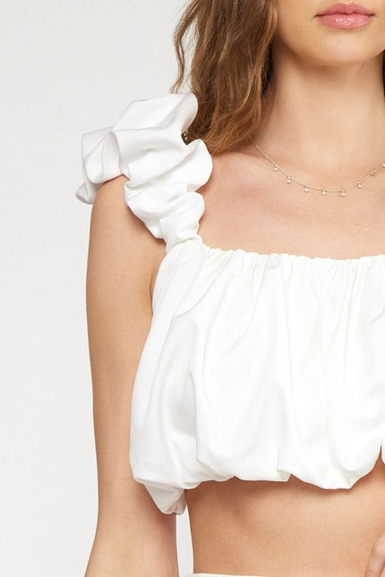 The Landin Bubble Crop Top