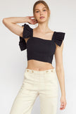 The Everson Ruffle Sleeve Crop Top