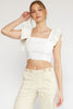 The Everson Ruffle Sleeve Crop Top