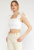 The Everson Ruffle Sleeve Crop Top