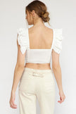 The Everson Ruffle Sleeve Crop Top