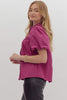 The Raven Puff Sleeve Crochet Button Up