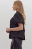 The Raven Puff Sleeve Crochet Button Up