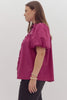 The Raven Puff Sleeve Crochet Button Up