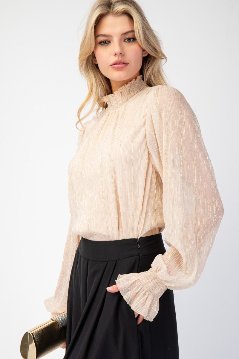 The Canter Crinkle Foil Blouse