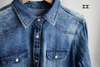 The Jamie Tooled Leather Denim Button Up