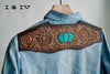 The Jamie Tooled Leather Denim Button Up
