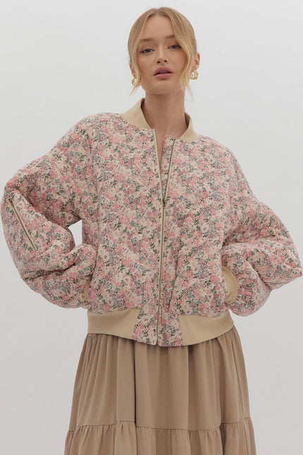 The Nelly Floral Print Zip-up Jacket