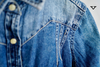 The Jamie Tooled Leather Denim Button Up