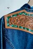The Jamie Tooled Leather Denim Button Up